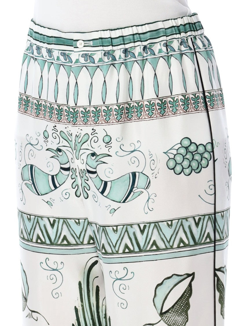 Fabiana Filippi Silk Twill Printed Trousers