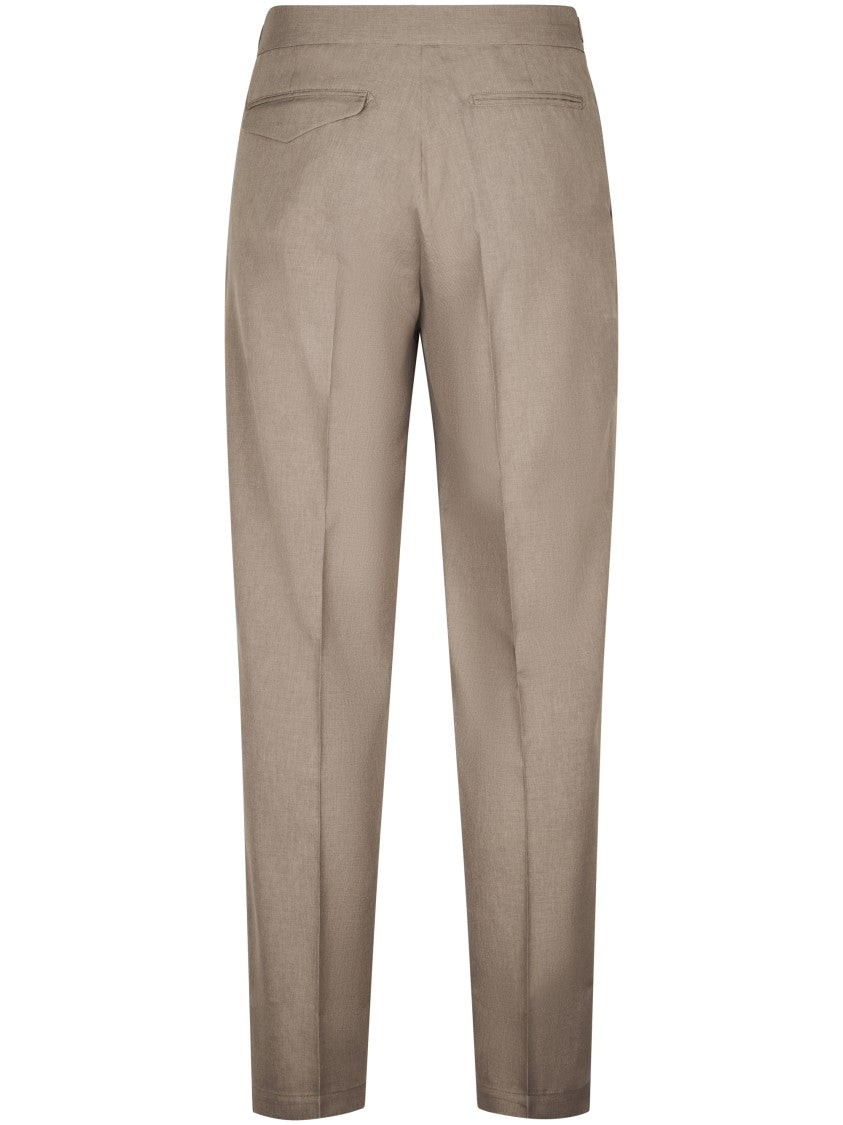 Cellar Door Tailored Beige Trousers With Pleated Front