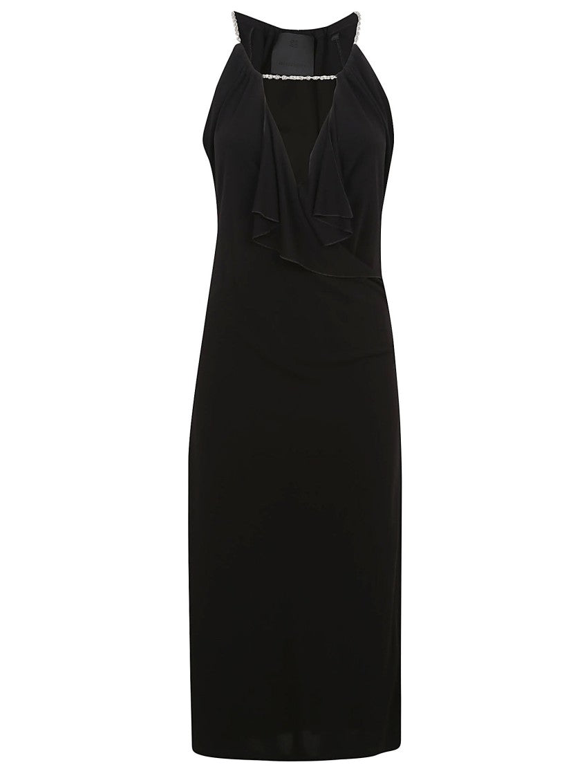 Givenchy Halter Neck Ruffle-Detail Dress With Fitted Silhouette