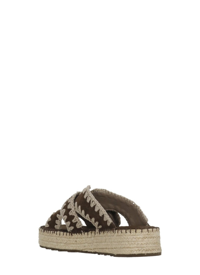 Mou Brown Buckle Upper Belt Sandals