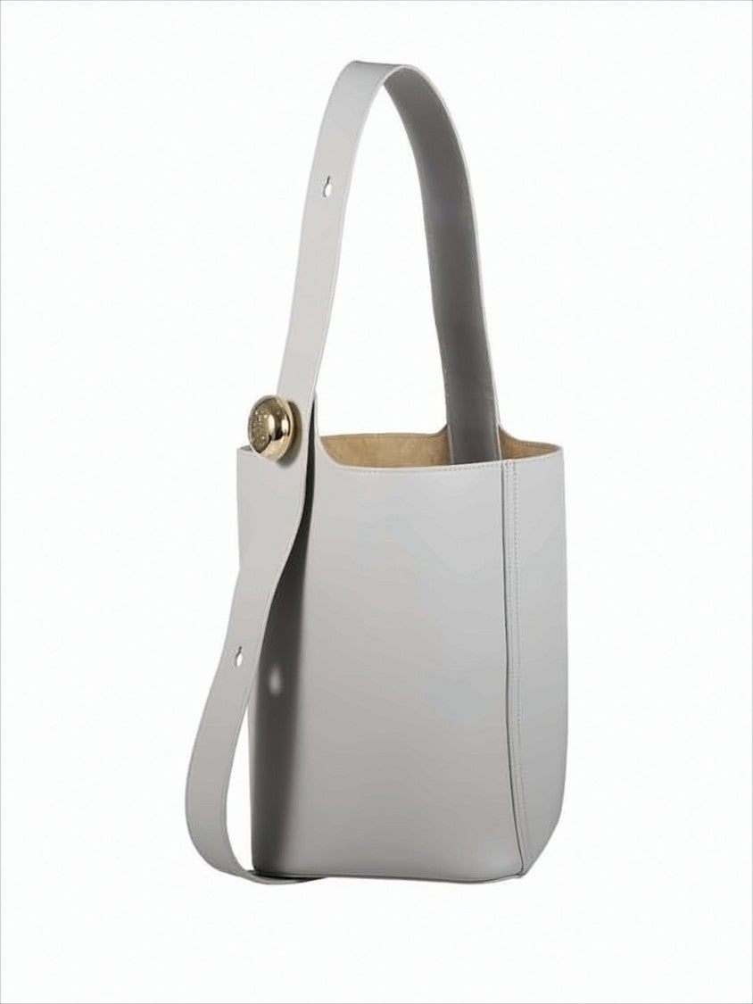 Loewe Structured Calf Leather Tote Bag With Gold-Tone Clasp