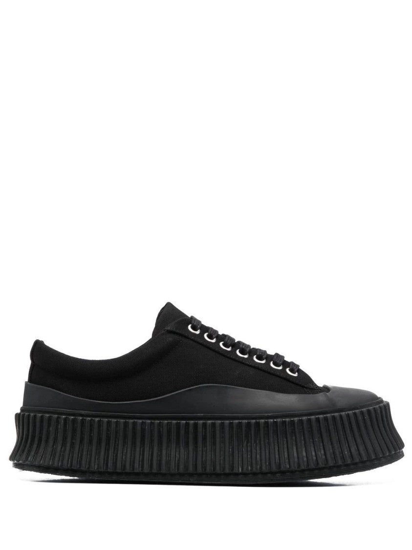 Jil Sander Low-Top Black Trainers With Distinctive Ridged Sole
