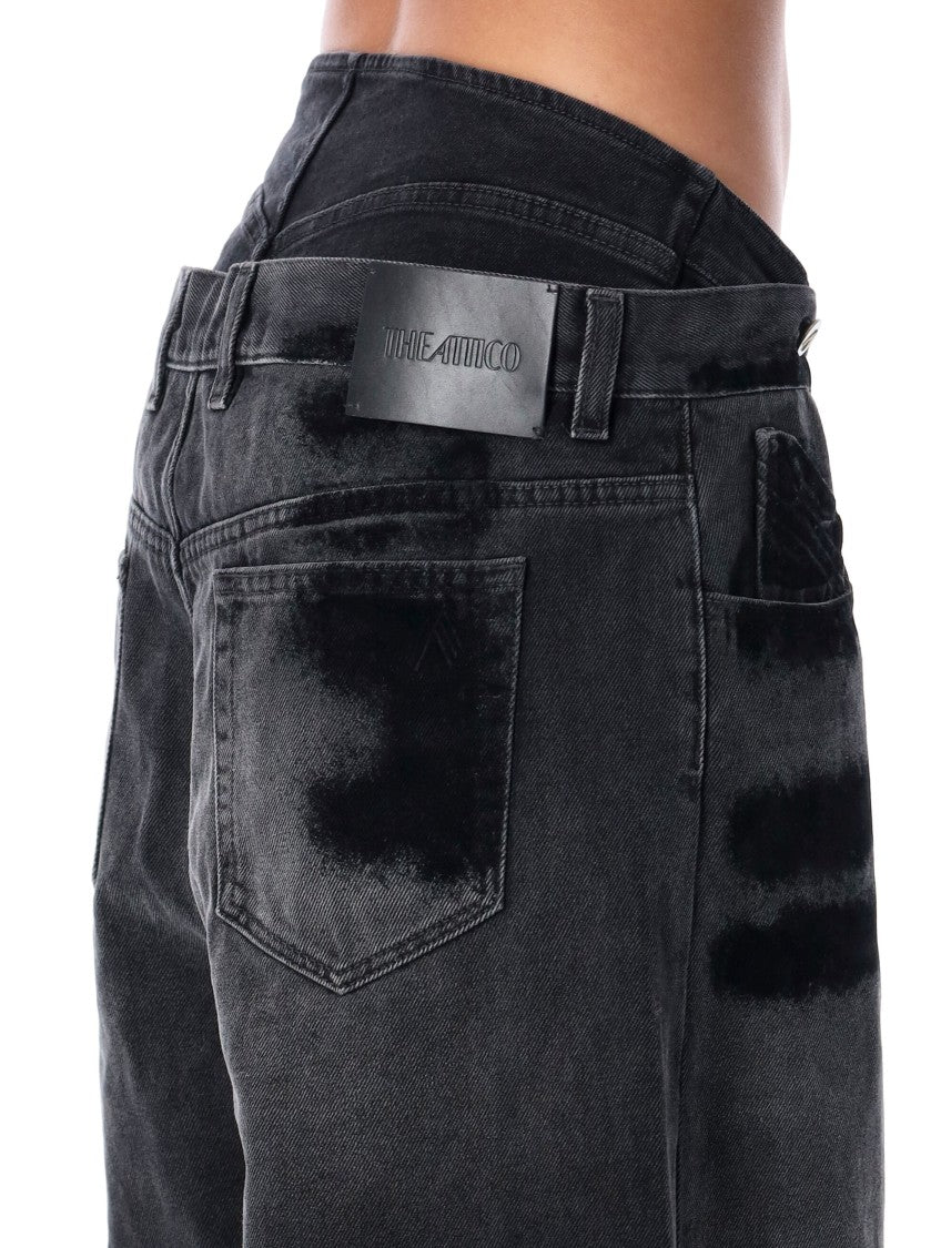 The Attico Double Waist Cotton Jeans