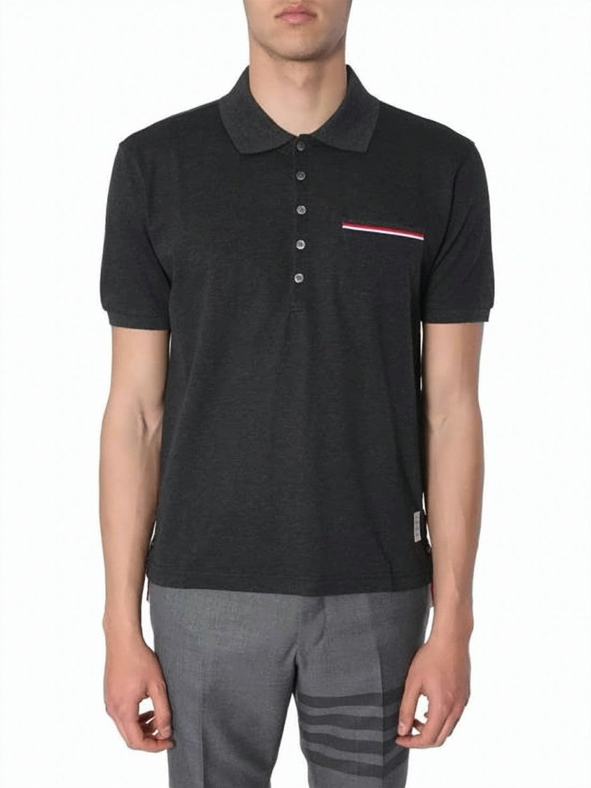 Thom Browne Short-Sleeved Polo Shirt With Classic Collar