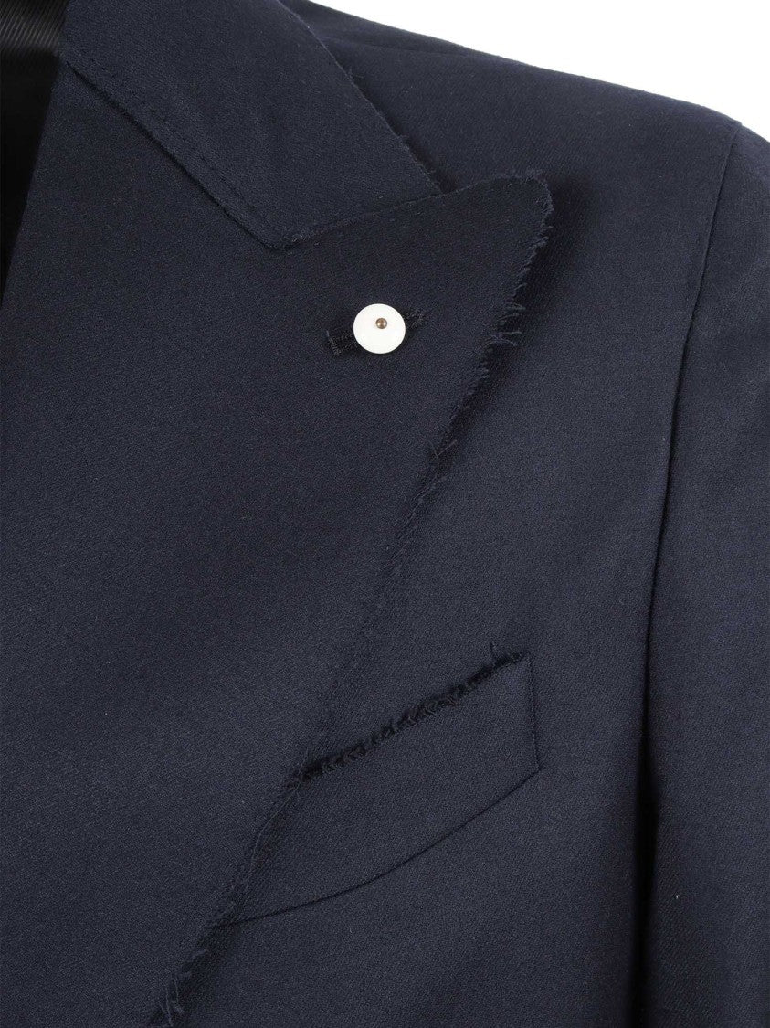 Brando-Lubiam Double-Breasted Structured Jacket With Distressed Edges