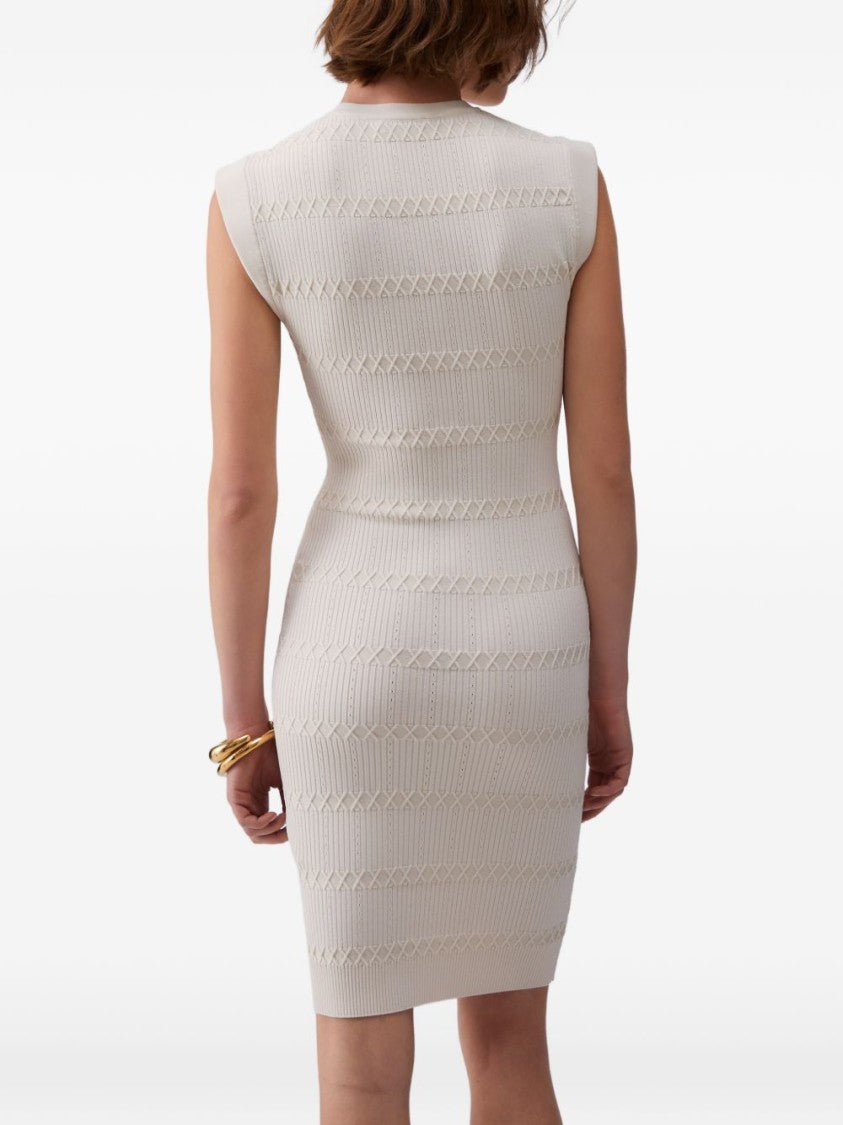 Liu Jo Off-White Shoulder Buttons Day Dress