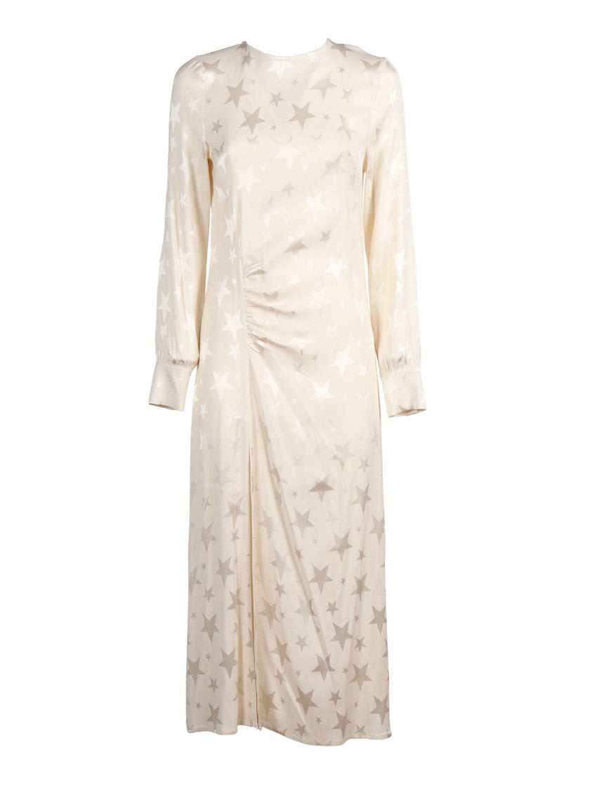 Shirt A Porter Star Pattern Gathered Midi Dress