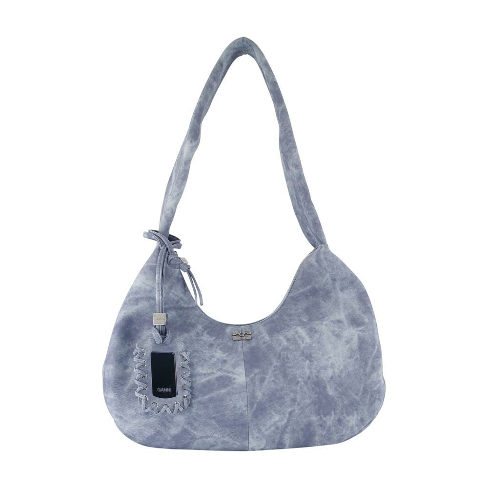 Ganni Bou Medium Shoulder Bag - Leather - Blue
