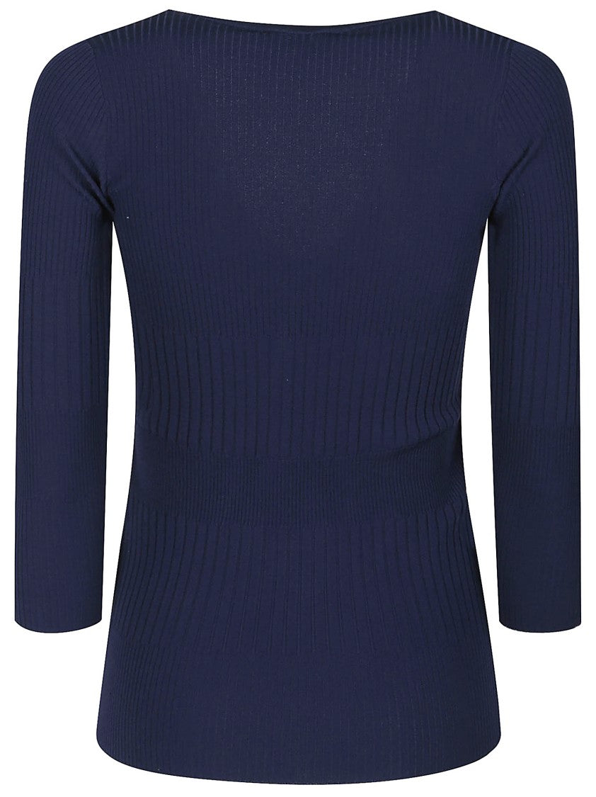 Elisabetta Franchi Tricot Viscose Blend V Neck Sweater