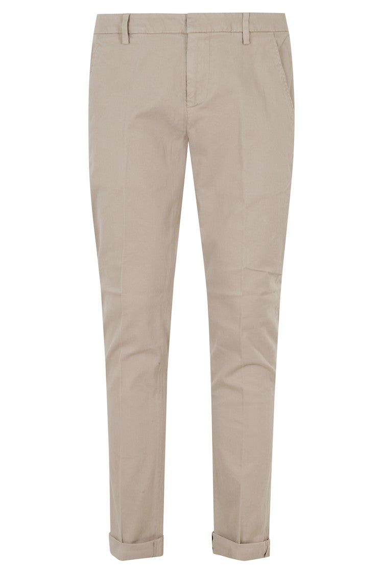 Dondup Straight-Leg Sand Gabardine Pants With Refined Details