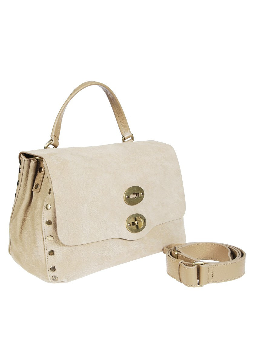 Zanellato Postina Jones Nabuk Small Gold Hardware Handbag