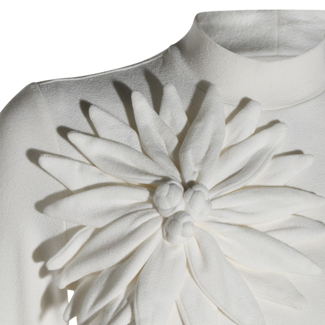 Farm Rio White Textured Floral Applique Fitted Top
