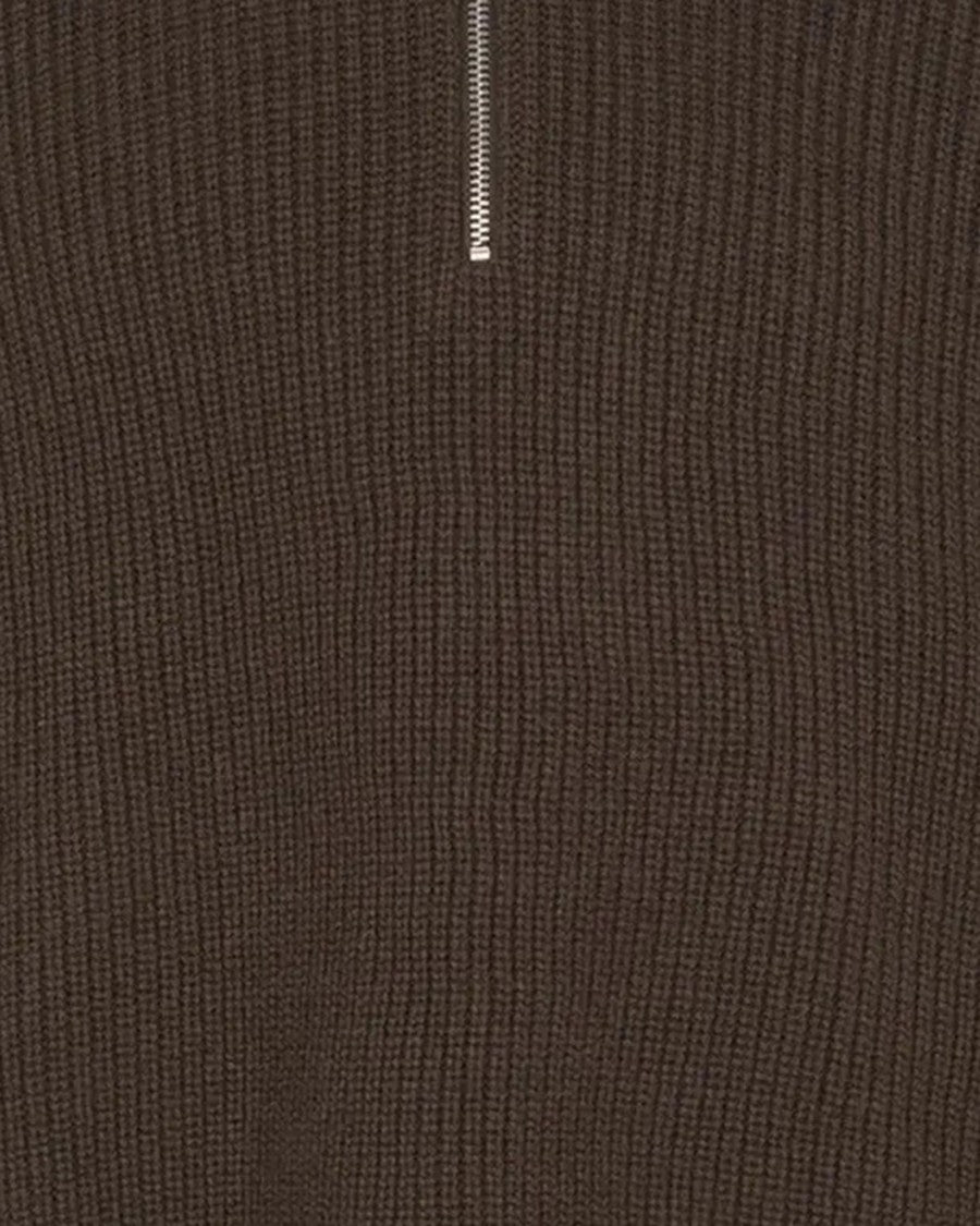 Samsøe Samsøe Brown Sarick Ribbed Knit Turtleneck Sweater