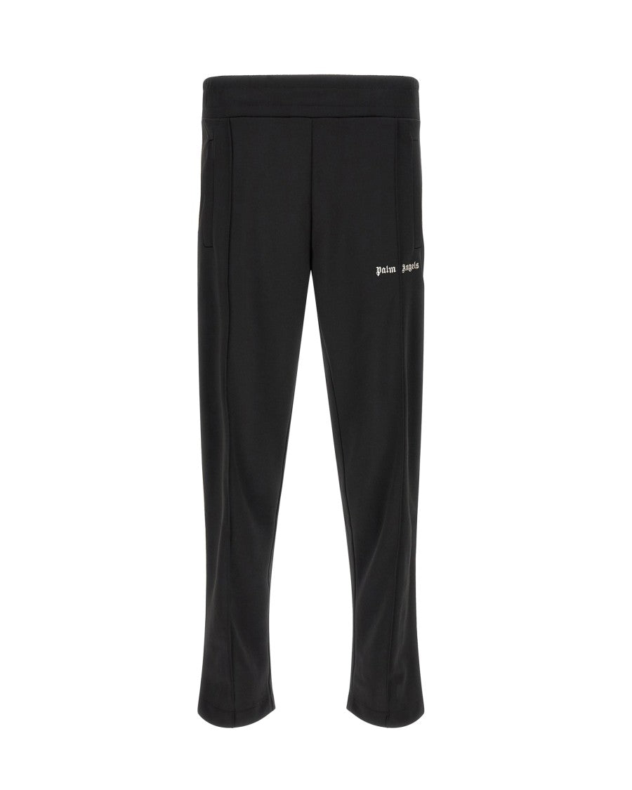 Palm Angels Classic Fit Black Track Pants With Contrast Piping