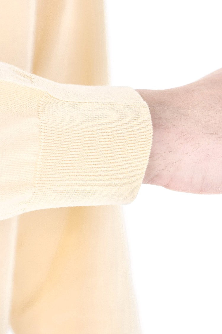 Drumohr Yellow Long-Sleeve Cotton Polo Shirt
