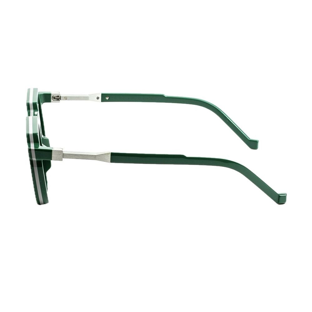 Vava Wl0033 White Label Green/Light Grey Squared Geometric Sunglasses In Glossy Green Bio-Acetate