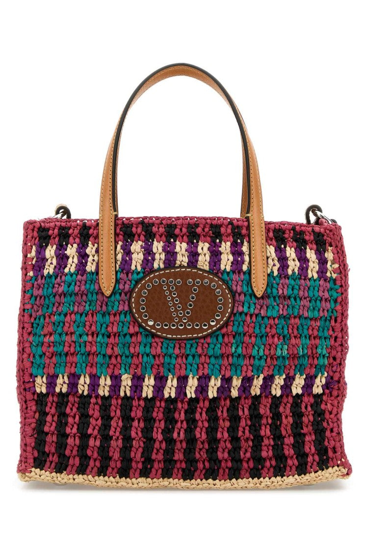 Valentino Garavani Multicolor Crochet Vlogo Handbag
