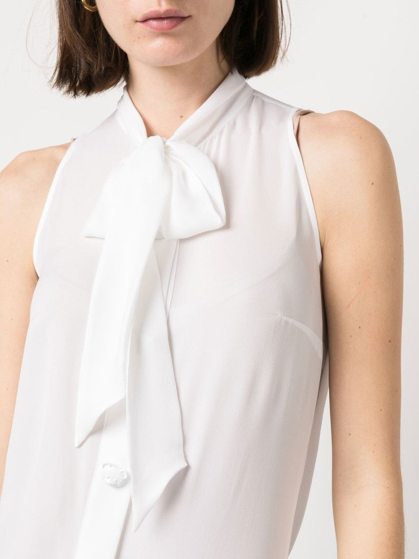 Moschino Silk Pussy-Bow Collar Blouse
