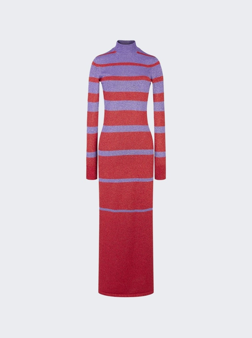 Rabanne Metallic Stripe Knitted Dress