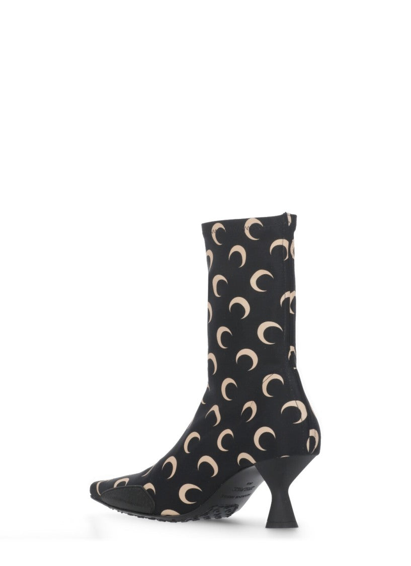 Marine Serre Contrasting Color Moon Pattern Boots
