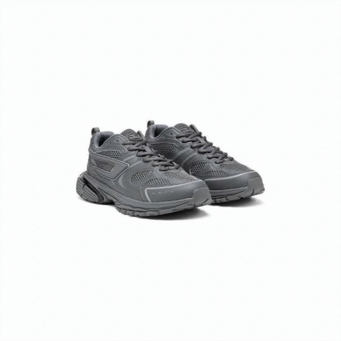 Diesel Layered Design Chunky Sneakers With Textured Rubber Sole