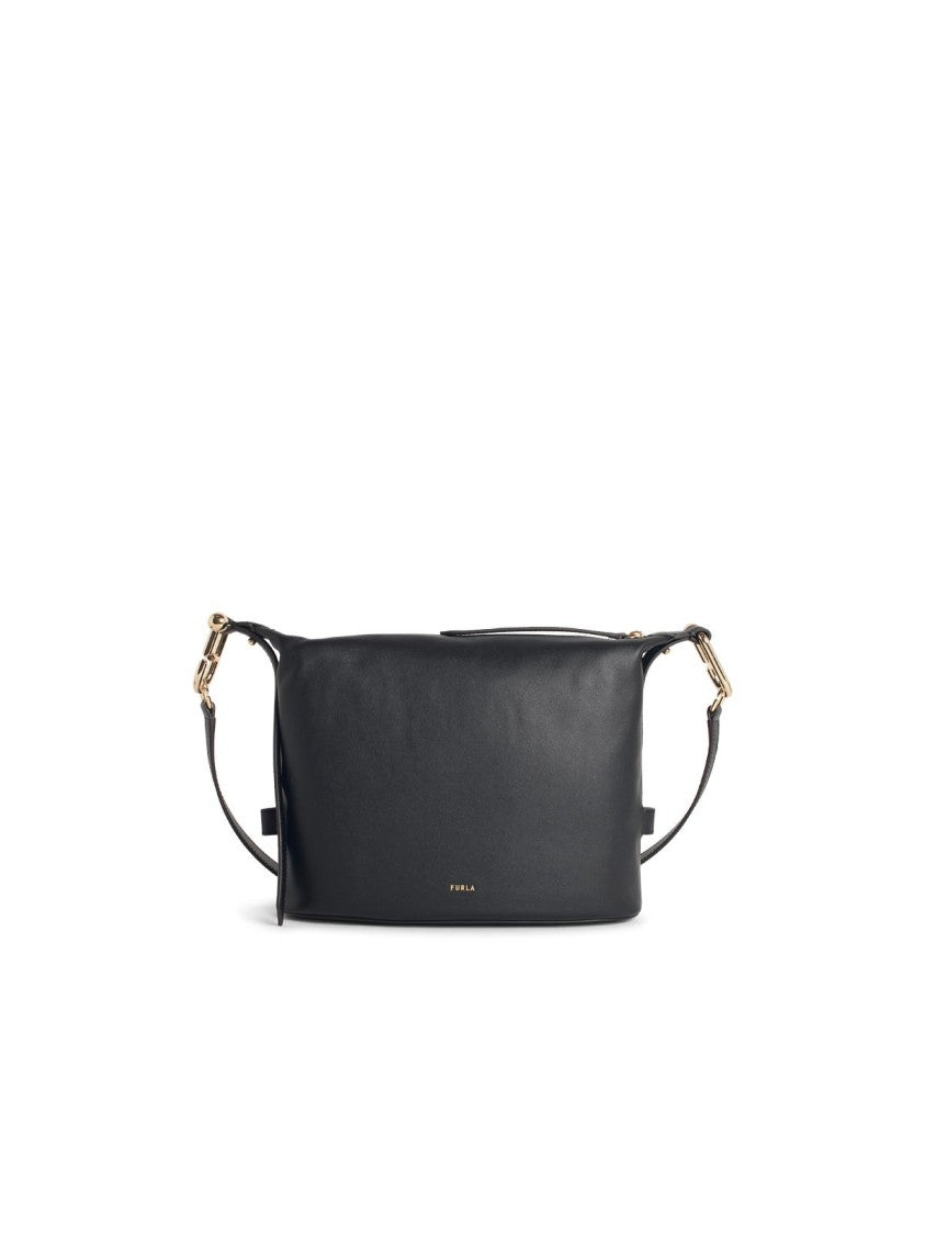 Furla 'Nuvola M' Black Leather Bag