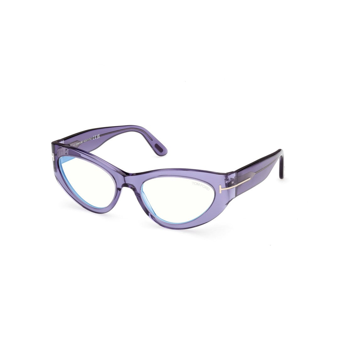 Tom Ford Ft6134-B Translucent Purple Cat-Eye Sunglasses