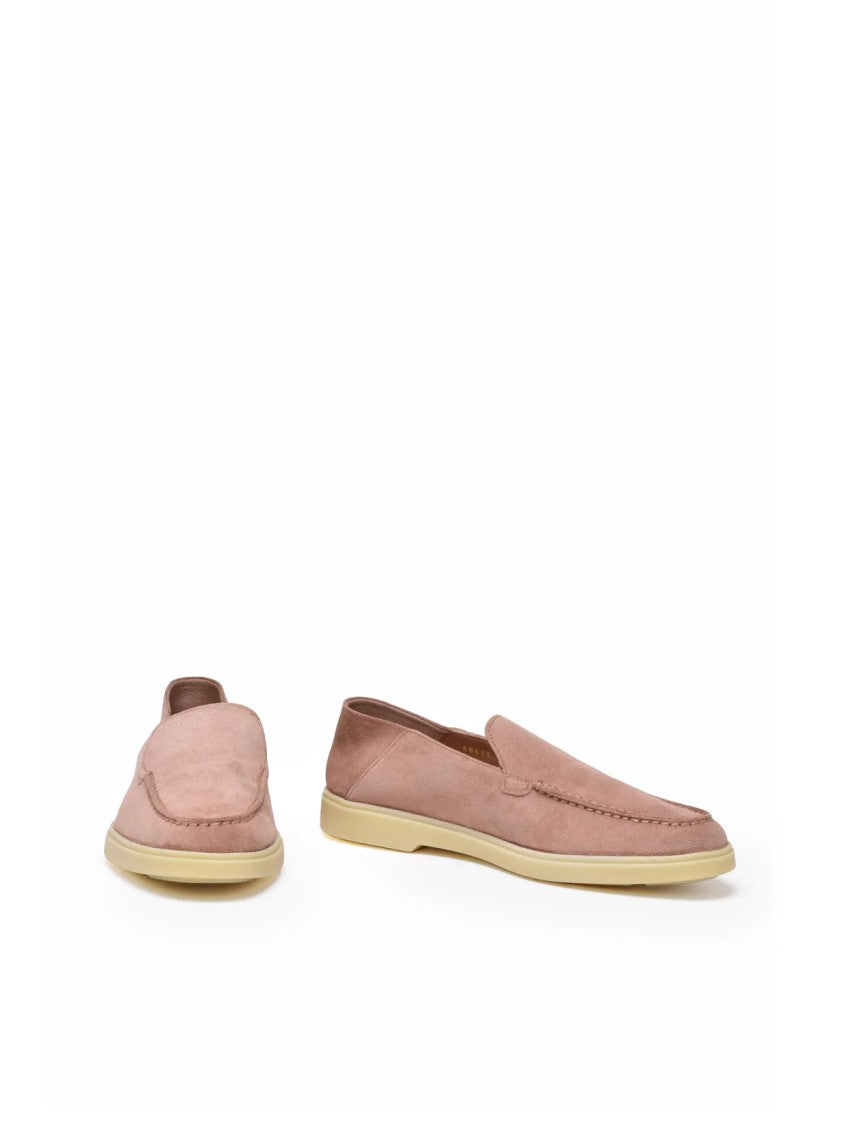 Santoni Antique Rose Suede Slip-On Loafers