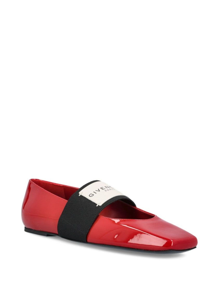Givenchy Red Silk And Nylon Pointed Flats