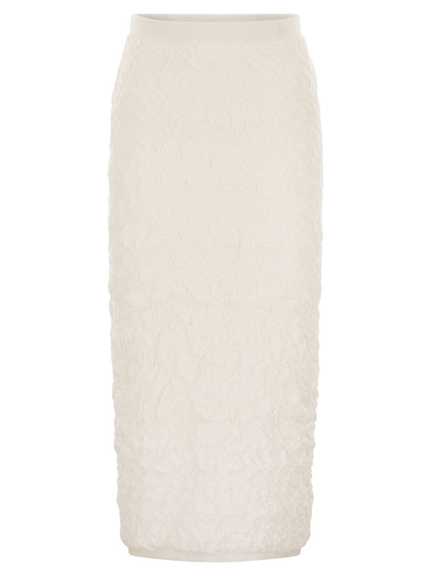 Fabiana Filippi Slim Skirt With Embossed Finish