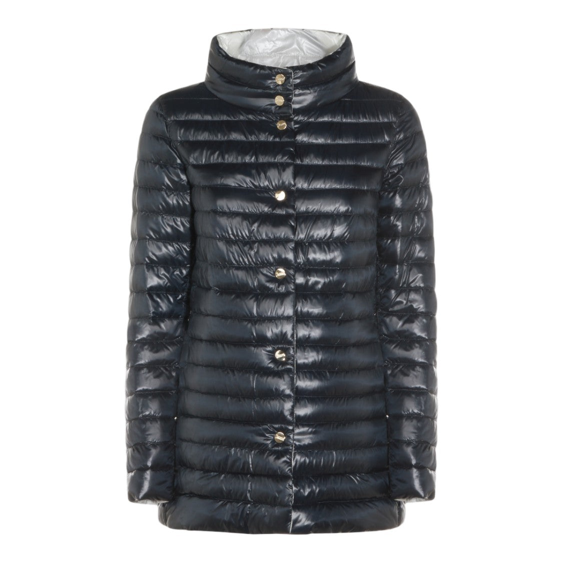 Herno Glossy High Collar Quilted Puffer Coat