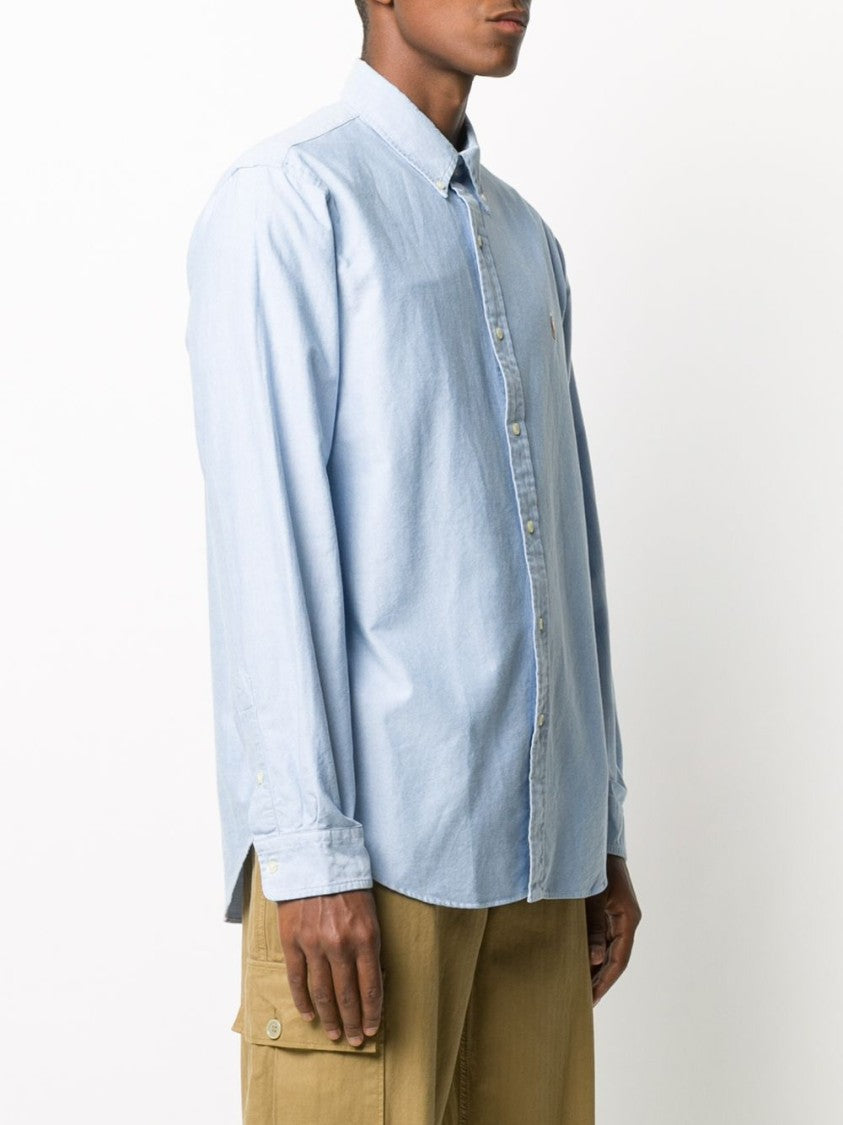 Polo Ralph Lauren Classic Button-Down Shirt In Blue Cotton