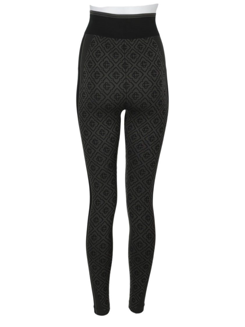 Casablanca Seamless Monogram Leggings With Contrasting Side Panels