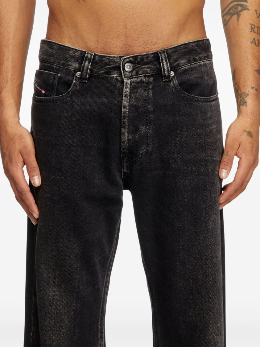 Diesel Relaxed Fit Black Washed Denim Jeans