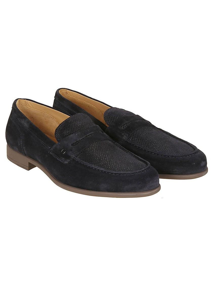 Baldinini Black Suede Textured Loafers