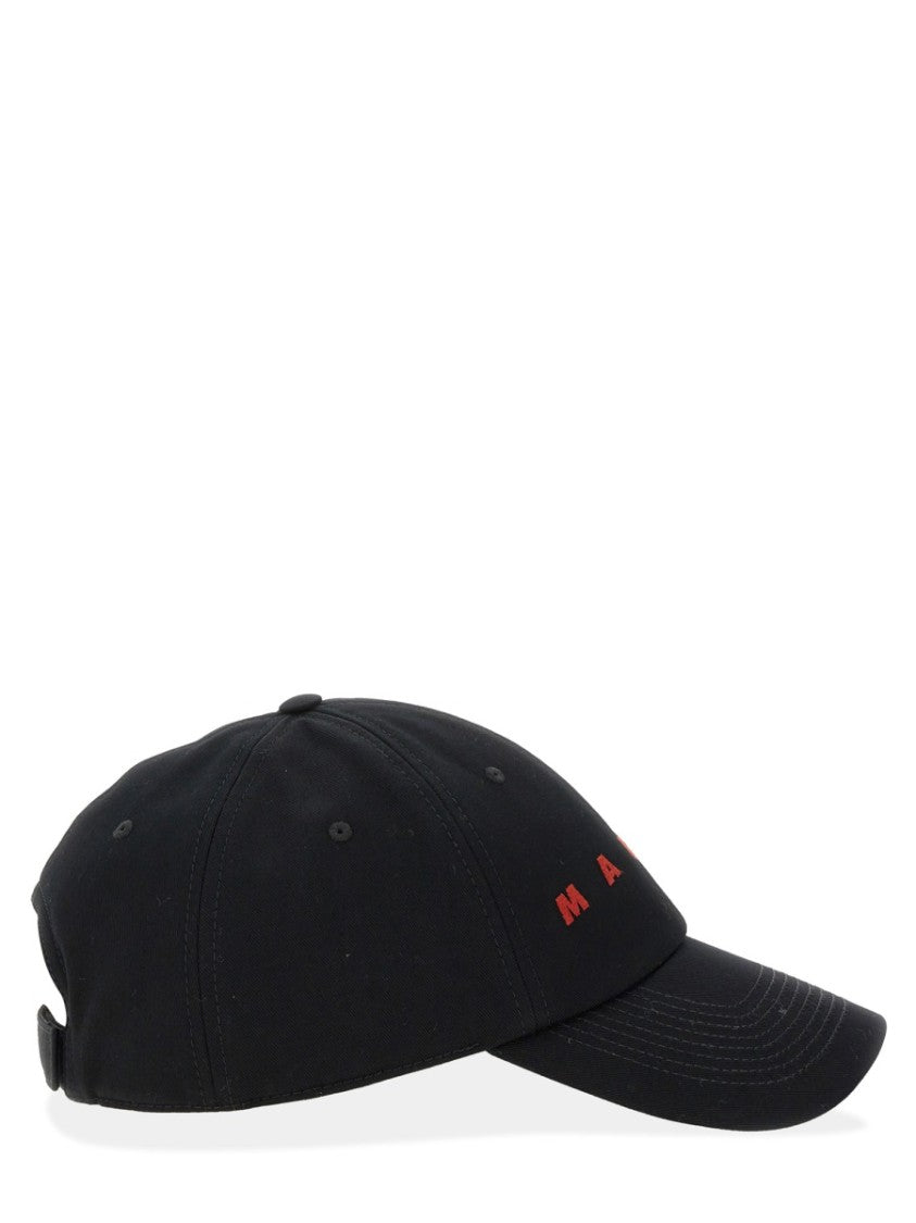 Marni Black Baseball Hat With Structured Crown