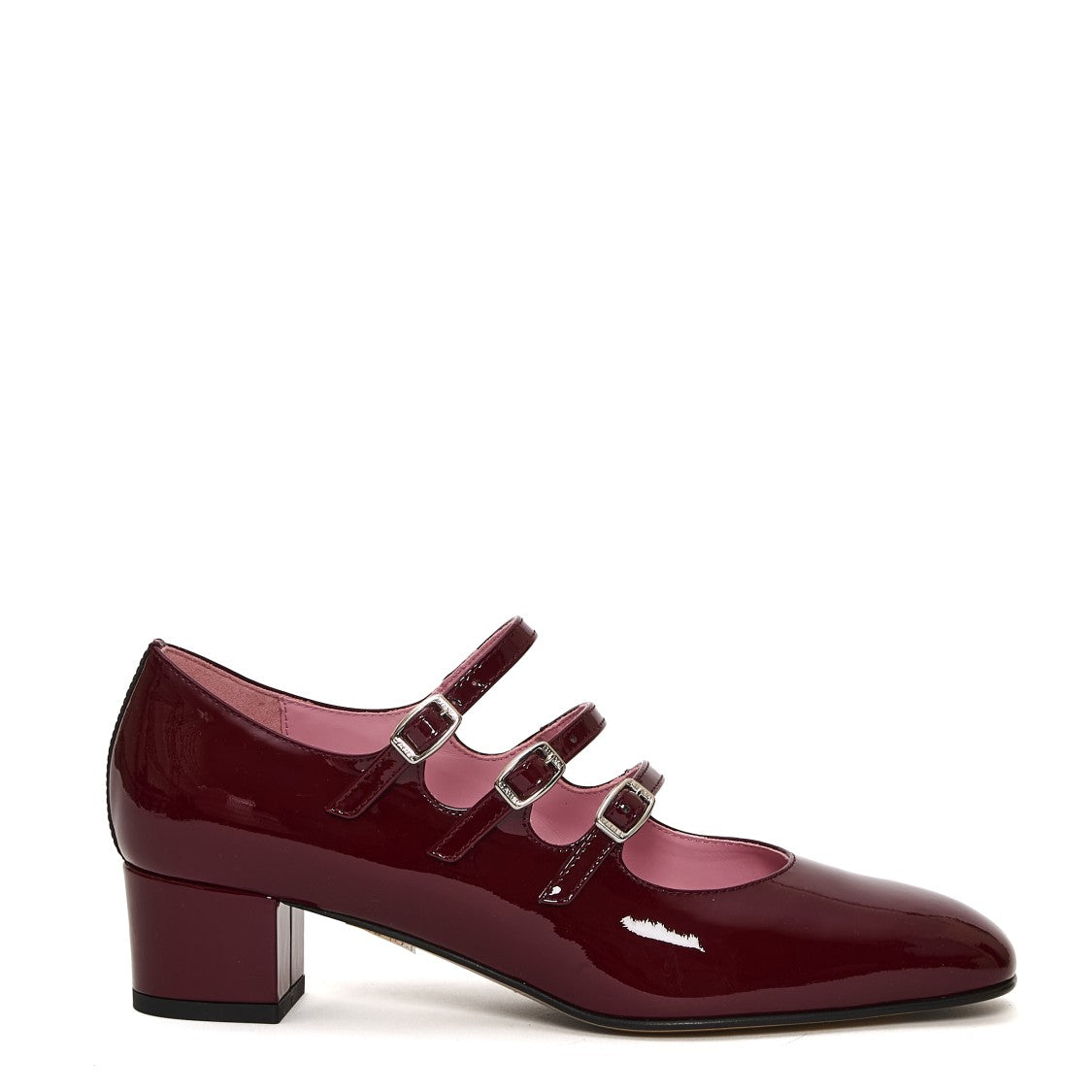 Carel Paris Pump Three Straps Patent Bordeaux 40 Mm