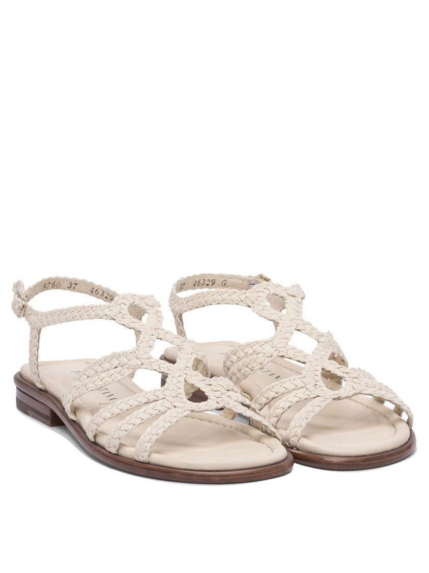 Pons Quintana Braided Leather Sandals With Adjustable Ankle Strap