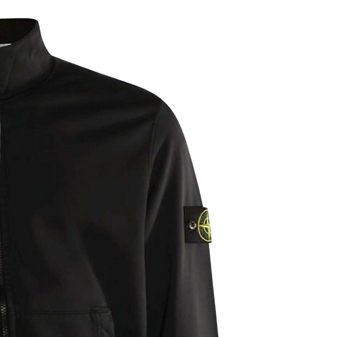 Stone Island Zip-Up Black Sweatshirt With High Collar
