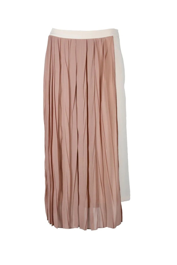 Semi Couture Old Rose Acetate Silk Midi Skirt
