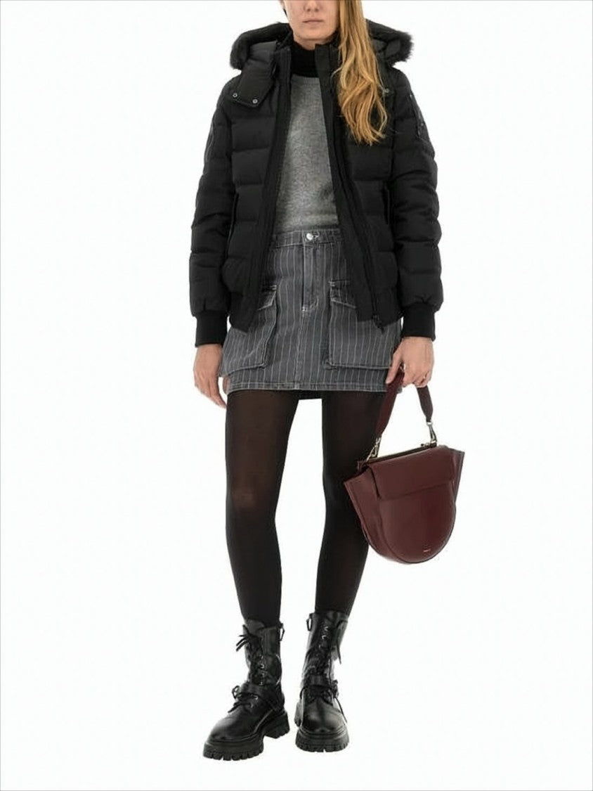 Moose Knuckles Quilted Cropped Padded Jacket With Detachable Fur Hood