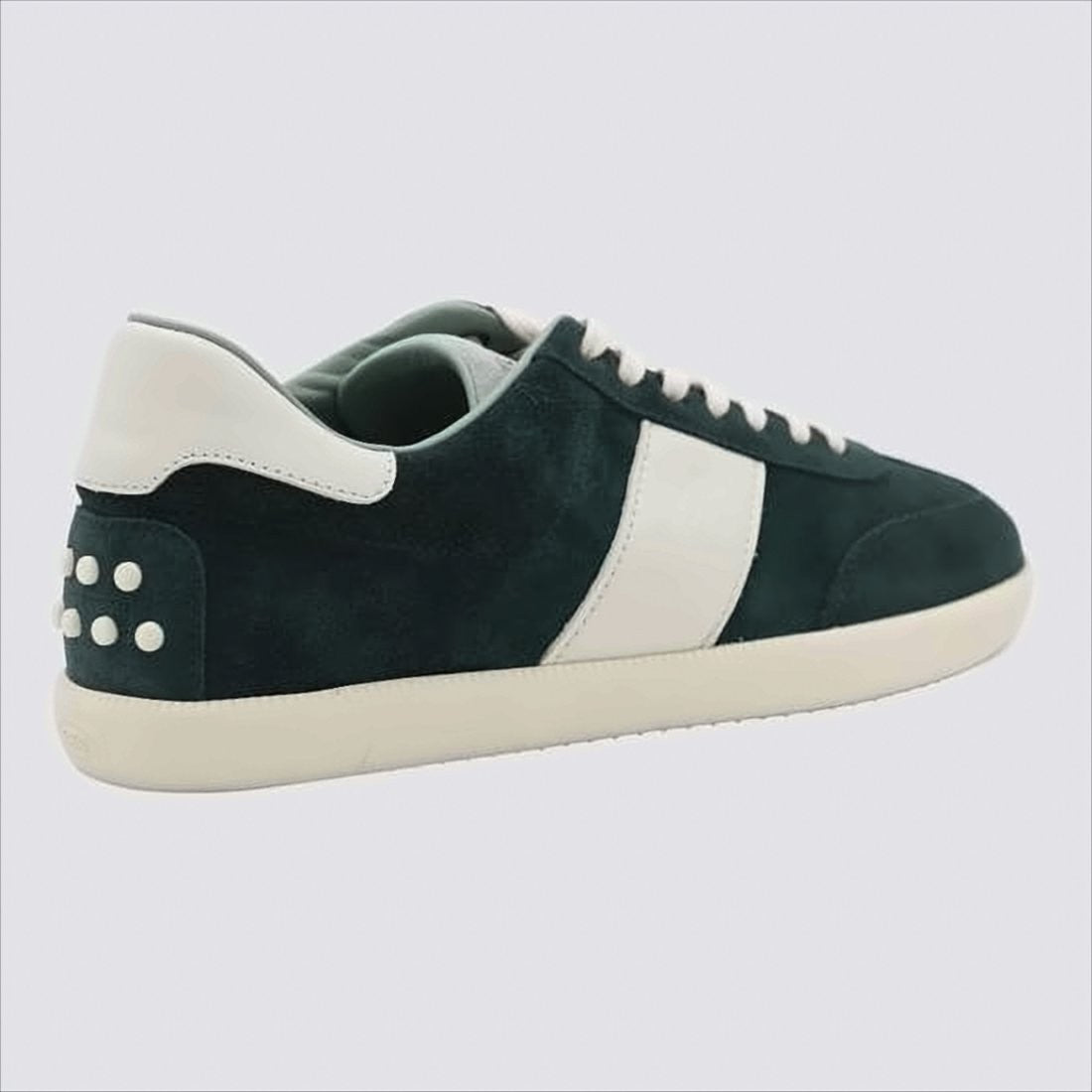 Tod's Minimalist Black Calf Leather And Suede Sneakers With Rubber Accents