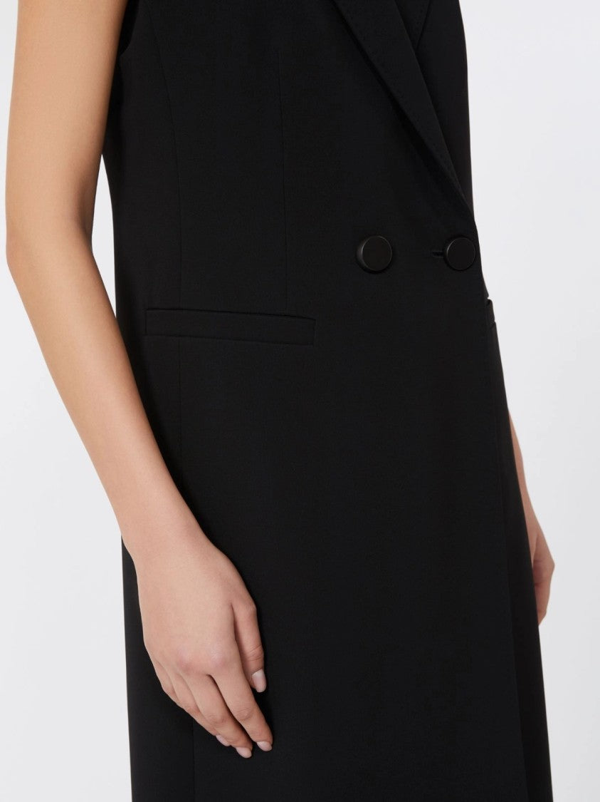 Max Mara Double-Breasted Black Jacket With Notched Lapel