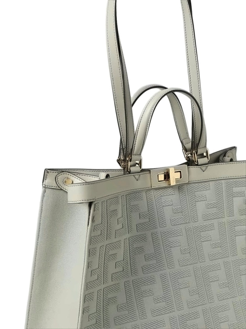 Fendi Structured Tote Bag With Embossed Monogram Pattern