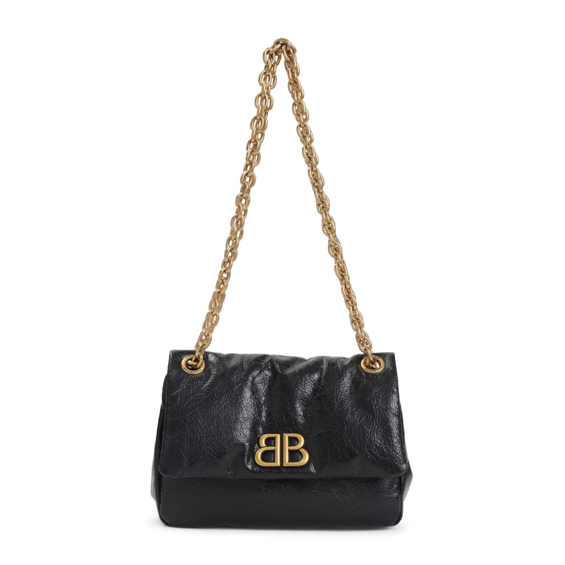 Balenciaga Calf Leather Shoulder Bag With Gold-Tone Chain Strap