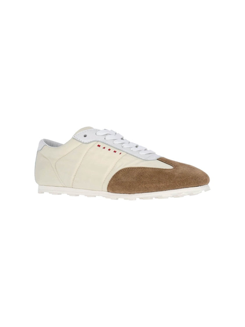 Marni White Sneakers With Suede Accents