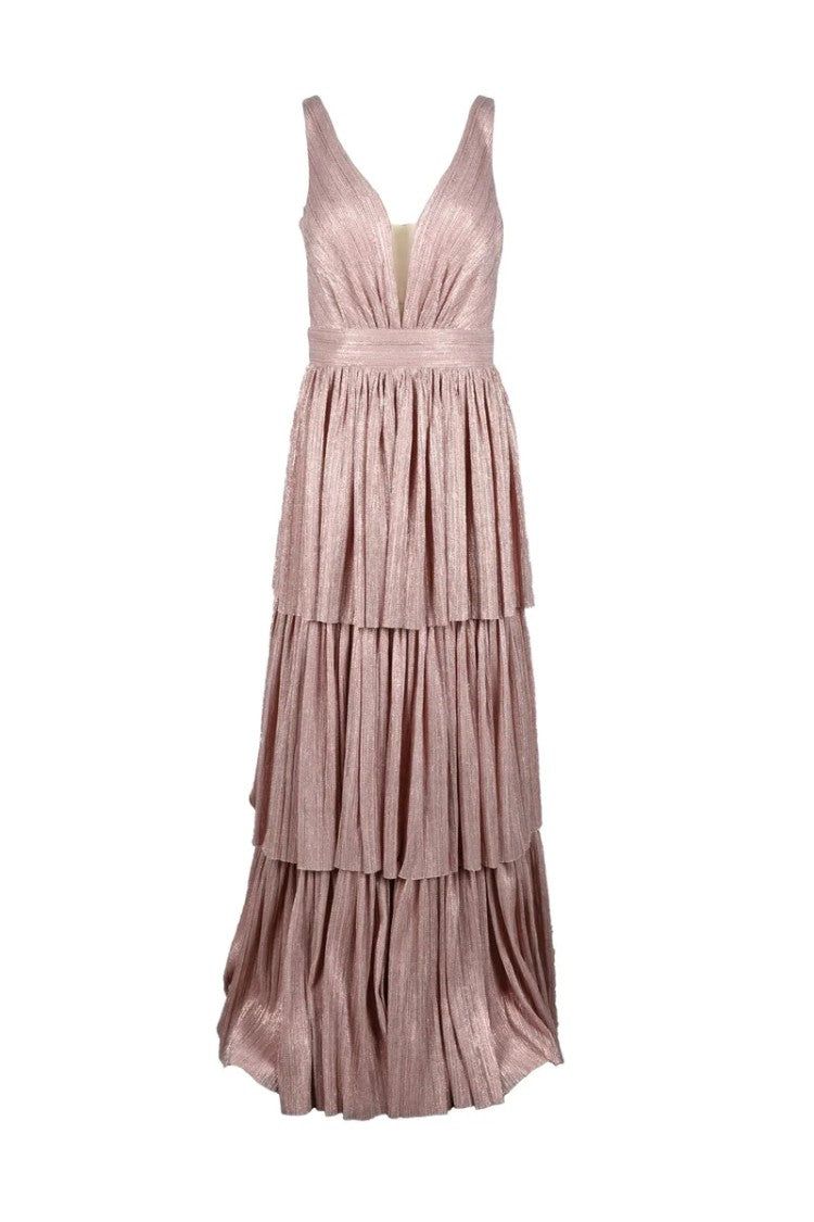Soani Long Pleated Dress - Pink