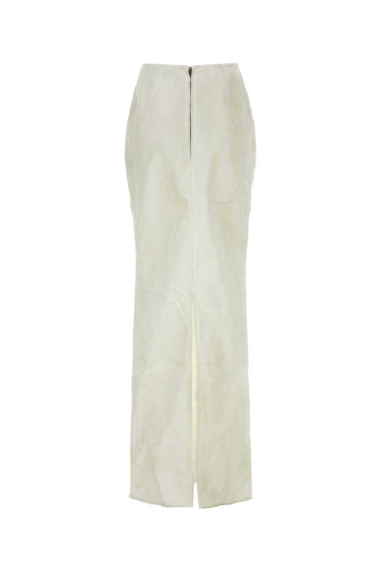 Entire Studios White Stretch Denim Channel Skirt