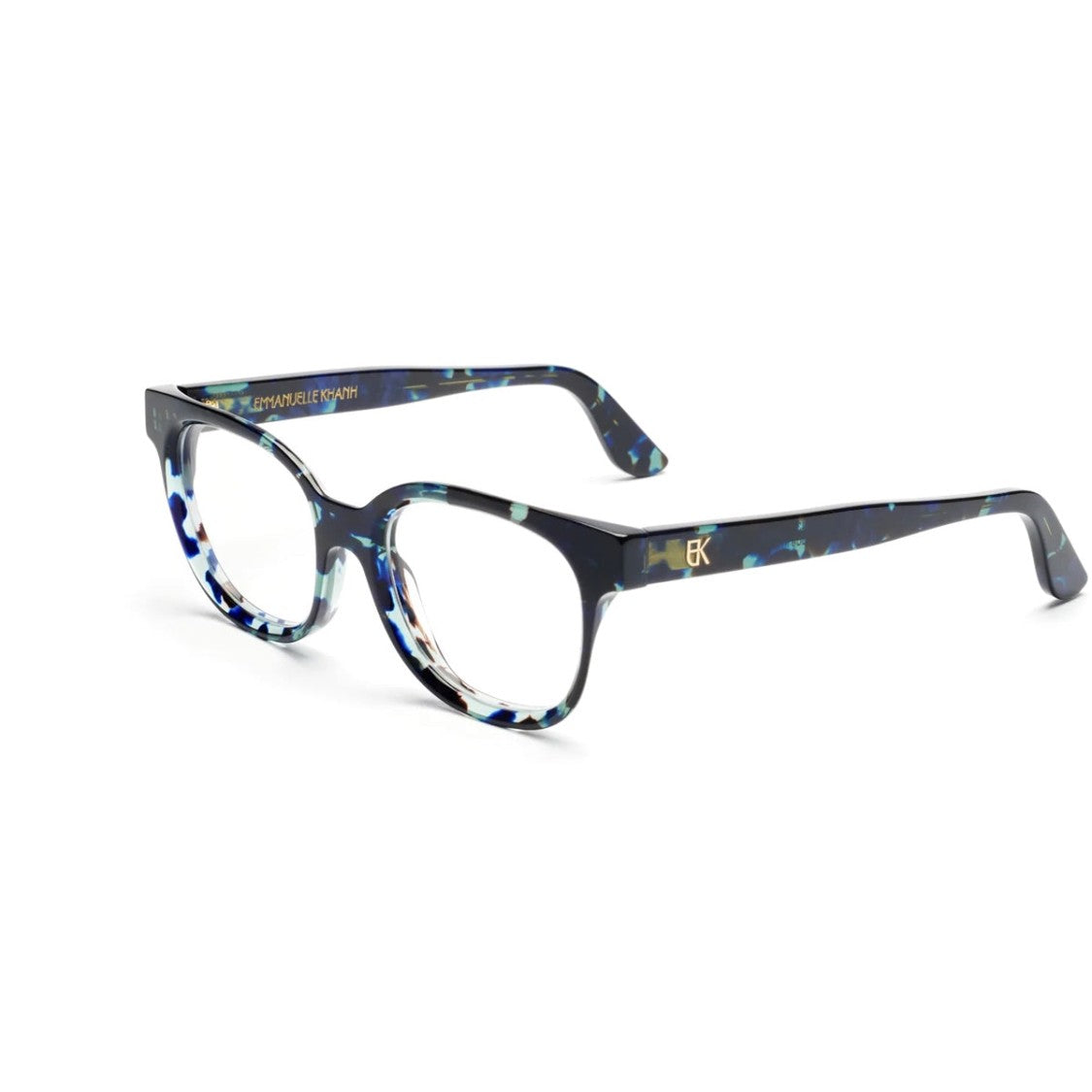 Emmanuelle Khanh Green Blue Square Acetate Eyeglasses