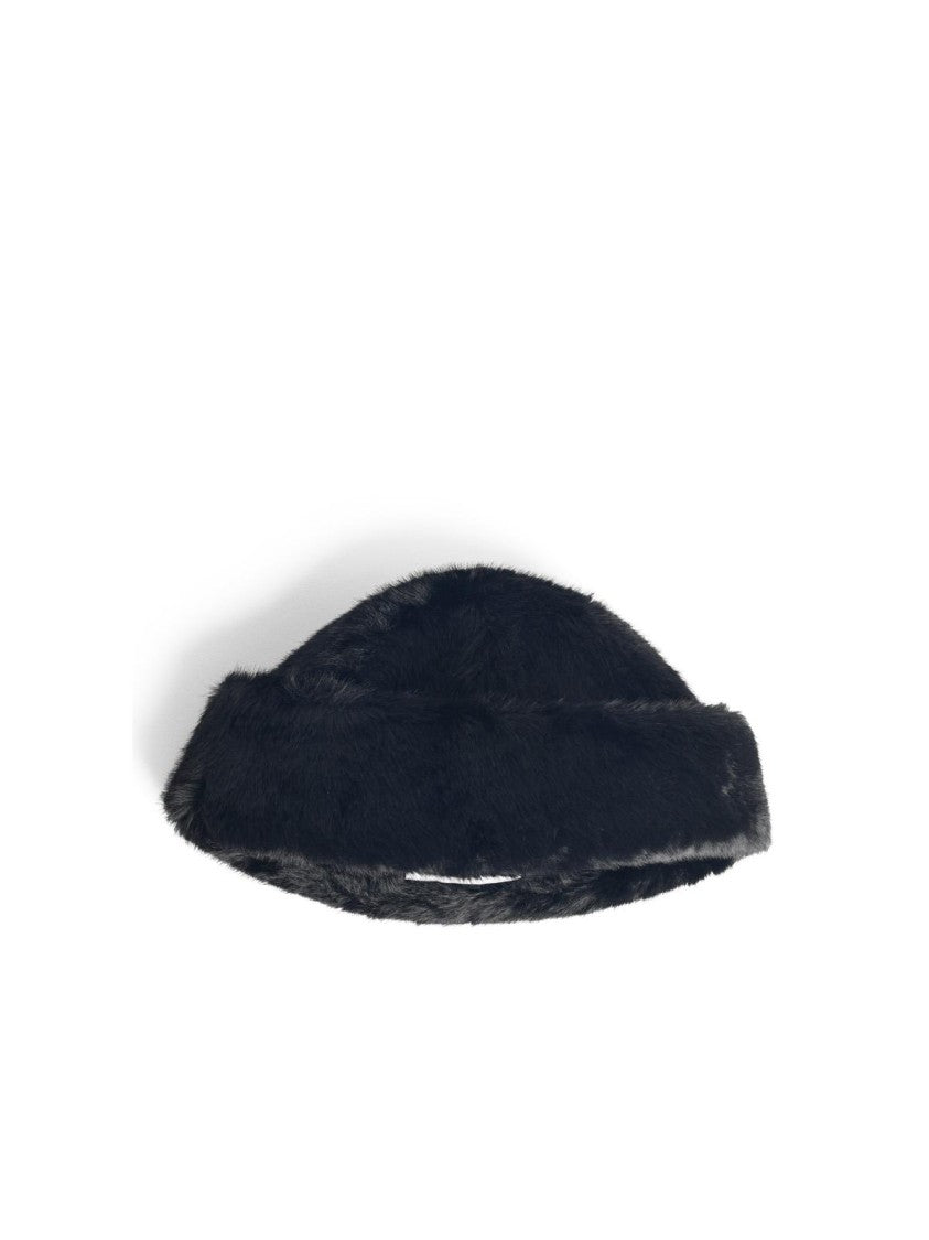 Stand Studio Lovali' Black Faux Fur Cap